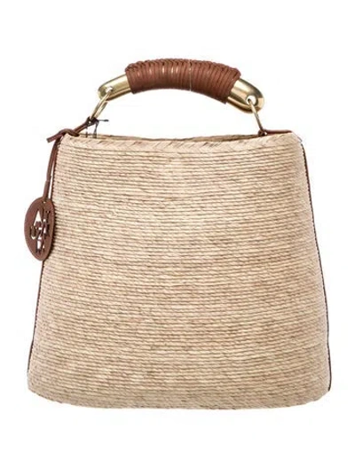Pre-owned Altuzarra Raffia Top Handle Bag In Neutrals