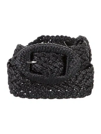 Pre-owned Altuzarra Raffia Waist Belt In Black