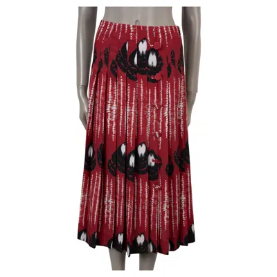 Pre-owned Altuzarra Red 2022 Tullius Teardrop Pleated Midi Skirt 36 Xs