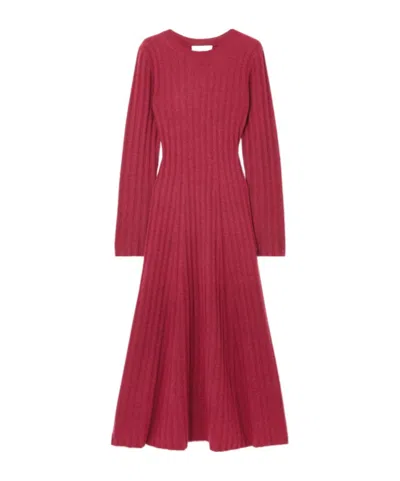 Altuzarra Ribbed Extra Long Dress In Pink