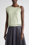 Altuzarra Rinaldi Asymmetric Cap Sleeve Sweater In Purple