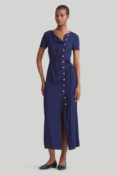 Altuzarra Women's Rosa Side-button Belted Maxi Dress In Berry Blue