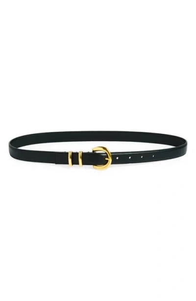 Altuzarra Round Buckle Leather Belt In Black