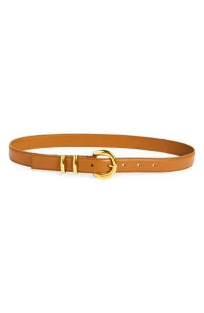 Altuzarra Round Buckle Leather Belt In Brown