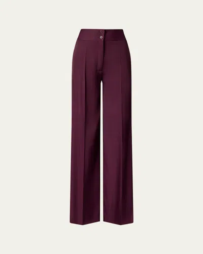 Altuzarra Rudy Wide Leg Wool Pants In Deep Grape