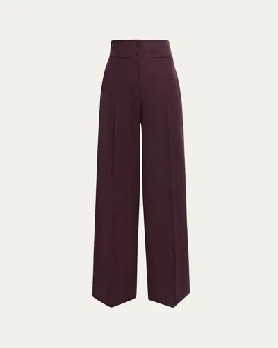 Altuzarra Rudy Wool Wide-leg Pants In Deep Purple