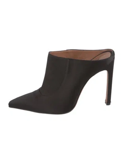 Pre-owned Altuzarra Satin Mules In Black