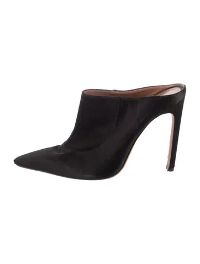Pre-owned Altuzarra Satin Mules In Black
