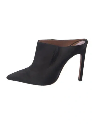 Pre-owned Altuzarra Satin Mules In Black