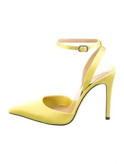 Pre-owned Altuzarra Satin Slingback Pumps In Yellow
