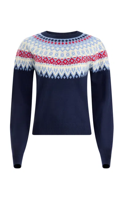 Altuzarra Sayle Fair Isle Wool-cashmere Sweater In Blue