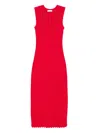 Altuzarra Sissi Ribbed Open-knit Organic Cotton Midi Dress In Red