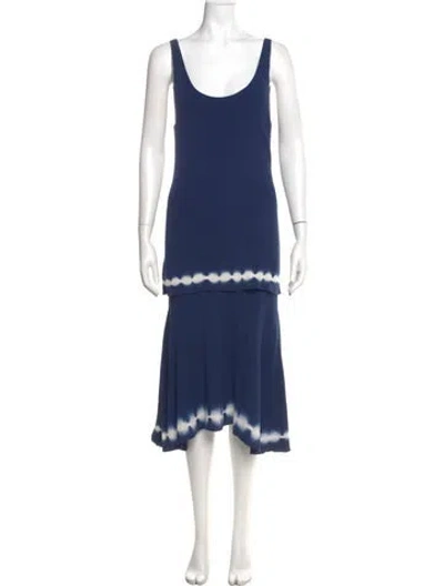 Pre-owned Altuzarra Scoop Neck Long Dress In Blue