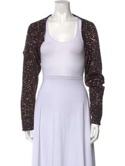 Pre-owned Altuzarra Scoop Neck Long Sleeve Crop Top In Black
