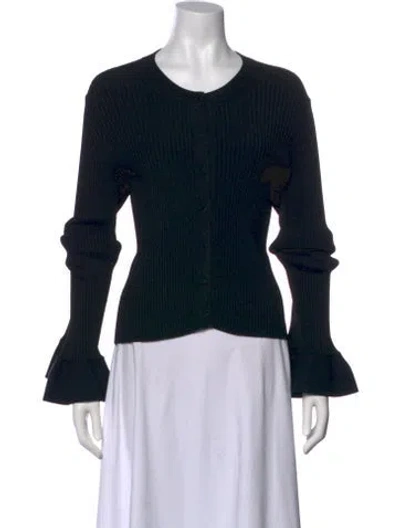 Pre-owned Altuzarra Scoop Neck Long Sleeve Top In Black