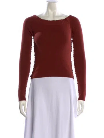 Pre-owned Altuzarra Scoop Neck Long Sleeve Top W/ Tags In Burgundy
