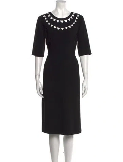 Pre-owned Altuzarra Scoop Neck Midi Length Dress In Black