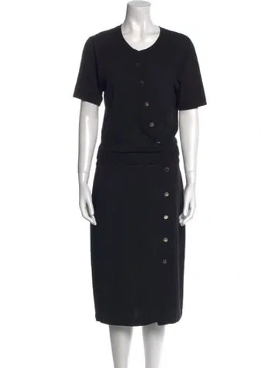 Pre-owned Altuzarra Scoop Neck Midi Length Dress In Black