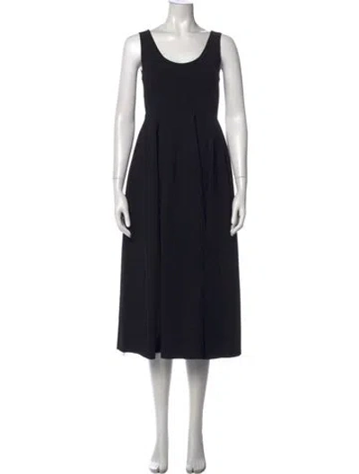 Pre-owned Altuzarra Scoop Neck Midi Length Dress In Black