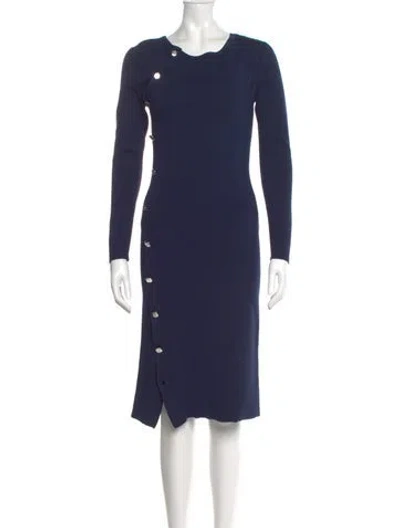 Pre-owned Altuzarra Scoop Neck Midi Length Dress In Blue