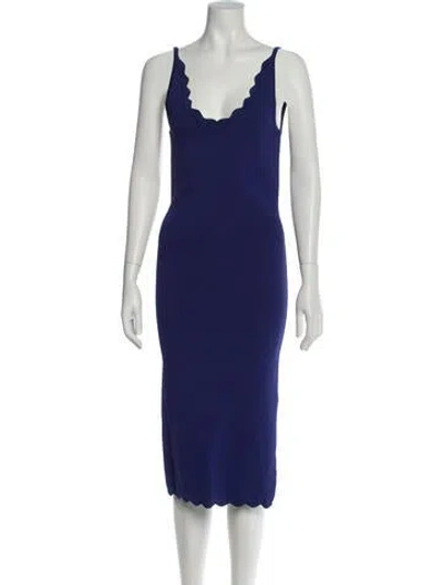 Pre-owned Altuzarra Scoop Neck Midi Length Dress In Blue