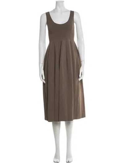 Pre-owned Altuzarra Scoop Neck Midi Length Dress In Brown
