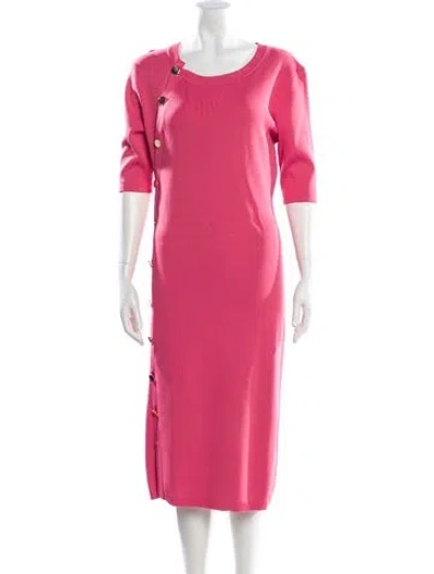 Pre-owned Altuzarra Scoop Neck Midi Length Dress In Pink
