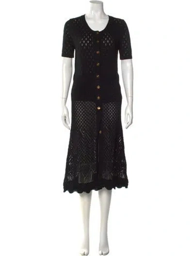 Pre-owned Altuzarra Scoop Neck Midi Length Dress W/ Tags In Black