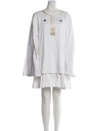 Pre-owned Altuzarra Scoop Neck Mini Dress In White