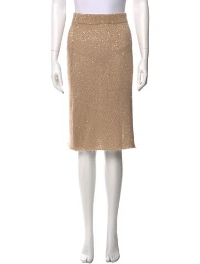 Pre-owned Altuzarra Sequin Embellishments Knee-length Skirt In Neutral
