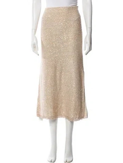 Pre-owned Altuzarra Sequin Embellishments Midi Length Skirt In Neutral