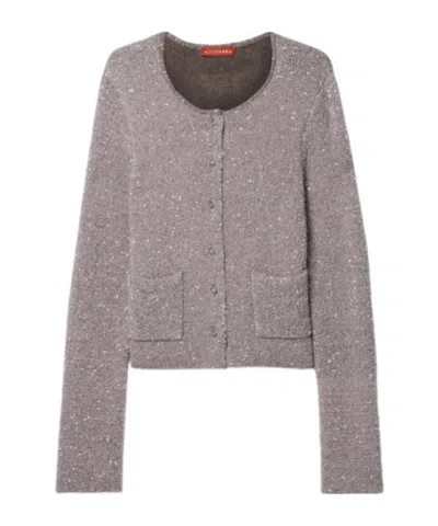 Altuzarra Sequined Knit Cardigan In Gray