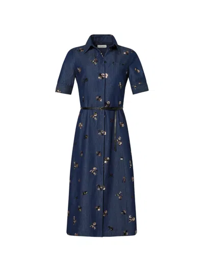 Altuzarra Sequin-embellished Floral-print Midi Shirt Dress In Multi