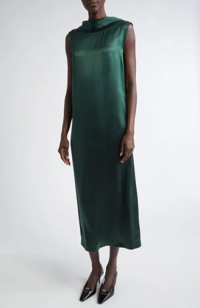 Altuzarra Sethie Cowl Neck Silk Charmeuse Dress In 000307 Monstera