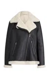 Altuzarra Shaeffer Shearling-trimmed Leather Jacket In Black