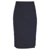 Altuzarra Side-slit Midi Pencil Skirt In Navy Blue Wool In Blue