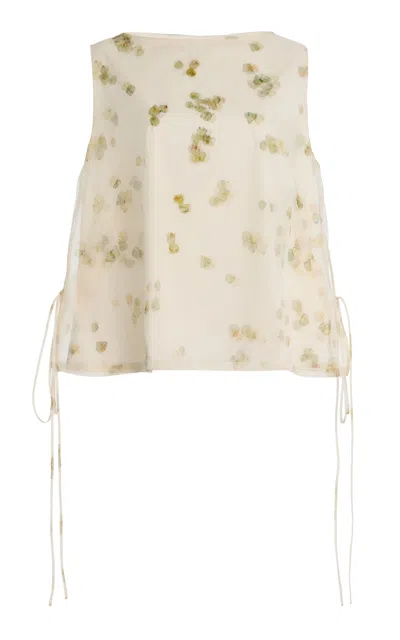 Altuzarra Siggi Tie-detailed Stretch-cotton Top In Neutral