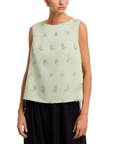 Altuzarra Floral-embroidered Tie-side Top In Multi