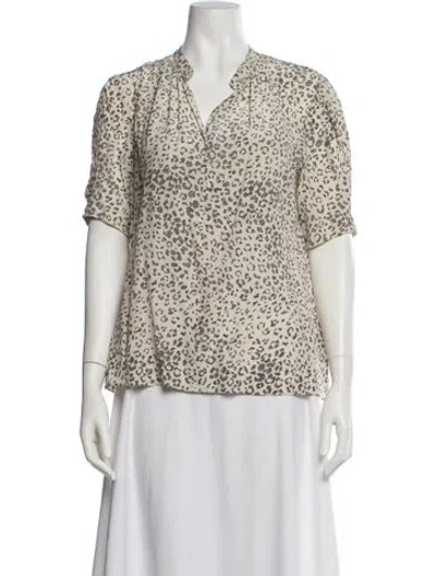 Pre-owned Altuzarra Silk Animal Print Blouse In Neutral