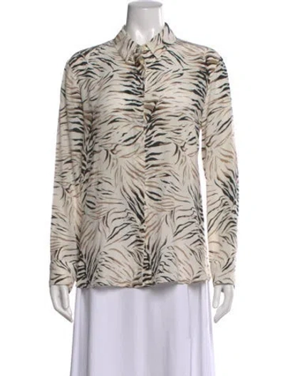 Pre-owned Altuzarra Silk Animal Print Blouse In Neutral
