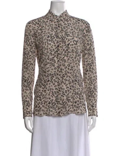 Pre-owned Altuzarra Silk Animal Print Blouse In Neutral