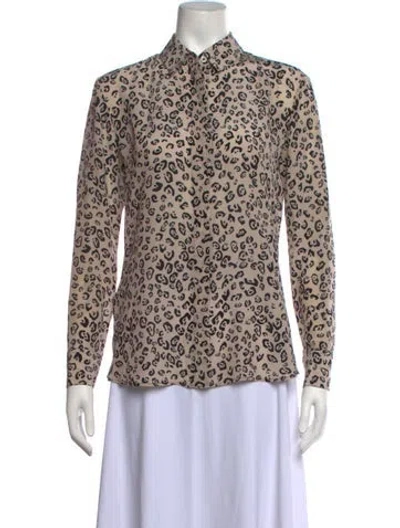 Pre-owned Altuzarra Silk Animal Print Blouse In Neutrals