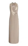 Altuzarra Silk Baker Midi Dress In Neutral