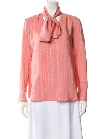 Pre-owned Altuzarra Silk Cowl Neck Blouse In Pink