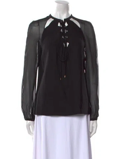 Pre-owned Altuzarra Silk Crew Neck Blouse In Black