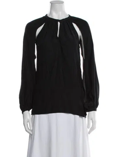 Pre-owned Altuzarra Silk Crew Neck Blouse In Black