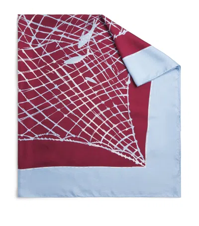 Altuzarra Silk Fishnet Print Scarf In Burgundy