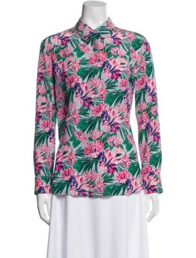 Pre-owned Altuzarra Silk Floral Print Blouse In Multi
