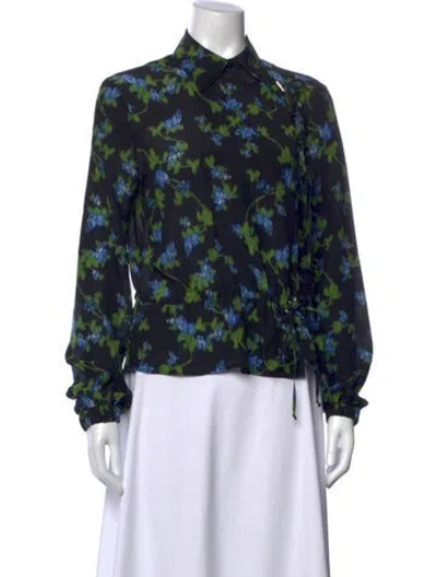 Pre-owned Altuzarra Silk Floral Print Blouse In Multi