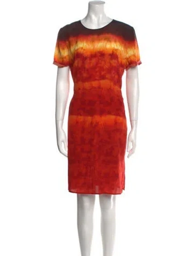 Pre-owned Altuzarra Silk Knee-length Dress In Orange